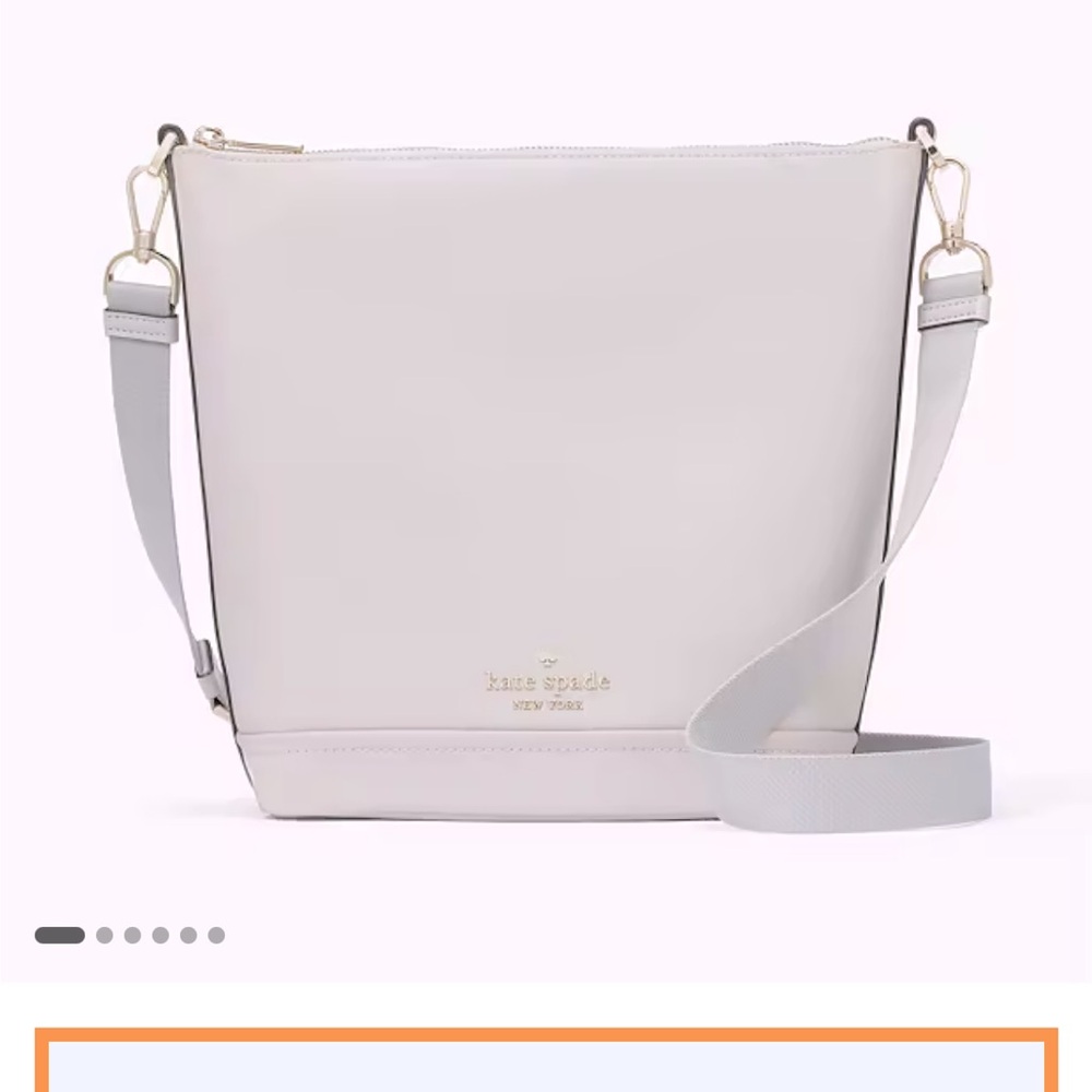 Kate Spade Duffle bag size 12”x12”x6”. Gray. Not leather. NWOT.